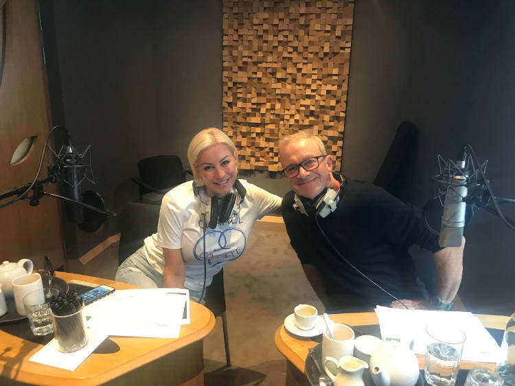 Denise VAn Outen and Harren Enfield in the studio recording for the van driver radio ad as part of the Vanonomics campaign.